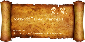 Rothmüller Marcell névjegykártya